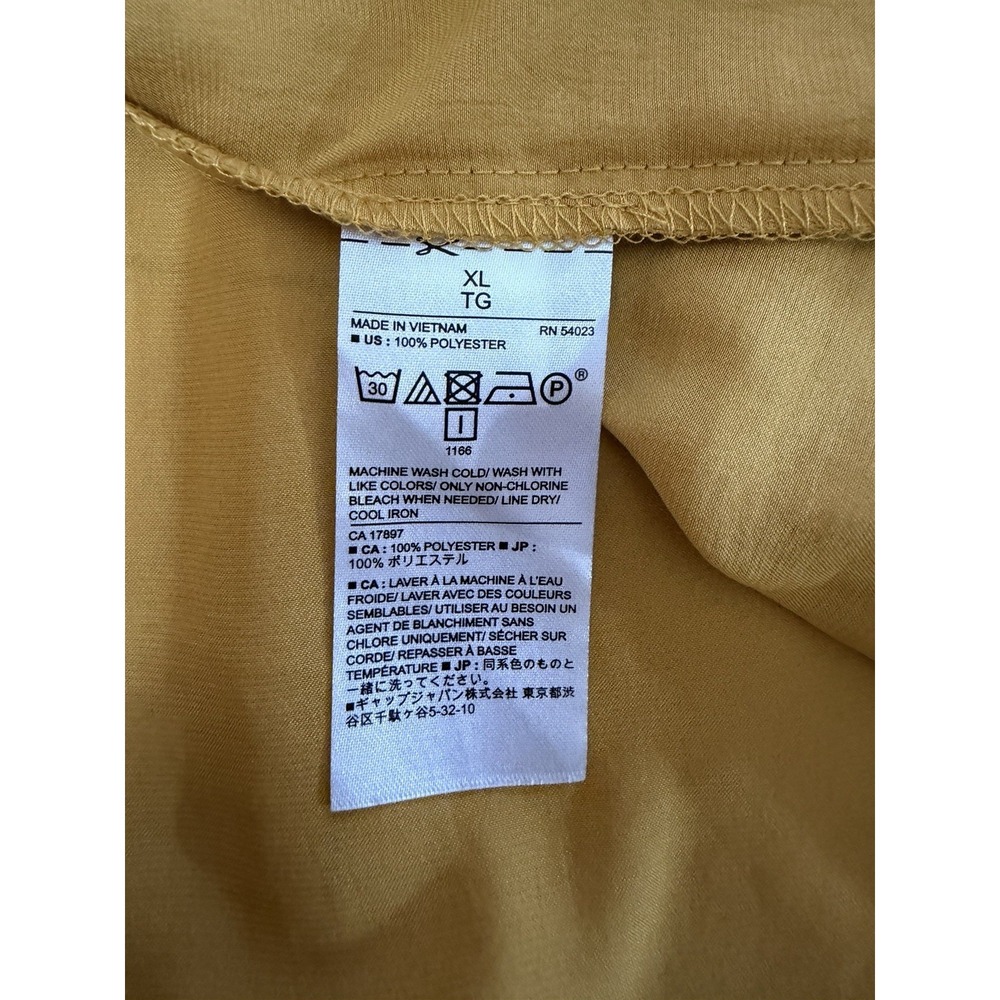 Banana Republic Satin Pleated V Neck  Tank Top Womens XL Gold Sleeveless Classic - Picture 3 of 6